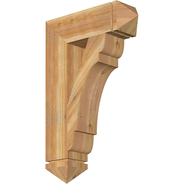 Ekena Millwork Olympic Arts & Crafts Rough Sawn Bracket, Western Red Cedar, 6"W x 22"D x 34"H BKT06X22X34OLY03RWR - main
